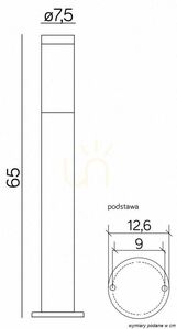 Słupek oświetleniowy SU-MA Nox Black 65 cm czarny ST 022-650 BL small 1