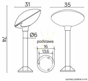 Słupek oświetleniowy SU-MA TAO 3 czarny 74 cm small 3