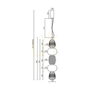 Lampa wisząca Caro Gold 40 W LED small 4