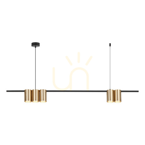 Sprawdź Lampa wisząca listwa GENESIS BLACK GOLD 100 cm 5xGU10