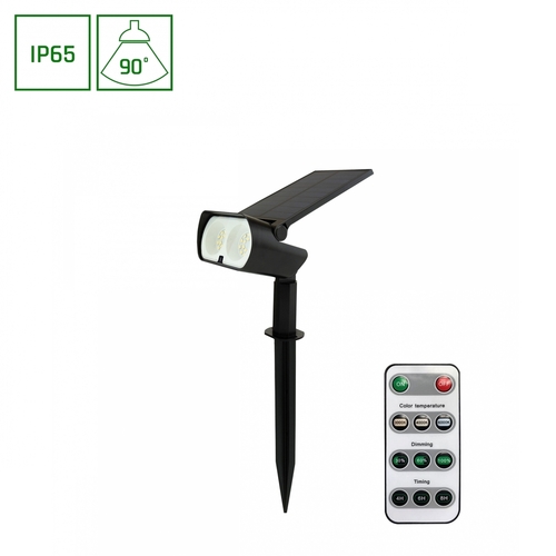 Sprawdź Lampa solarna SpectrumLED OCULUS SOLARIS CCT IP65 czarna z pilotem, 290 mm