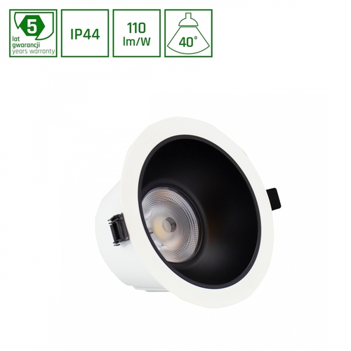 Sprawdź Orbito Downlight 14 27 W Ww 230 V 40st Ip44 Ra90 Ugr<19 169 X95 Mm Biały/Czar.Mat Okr. Regulacja Mocy 5