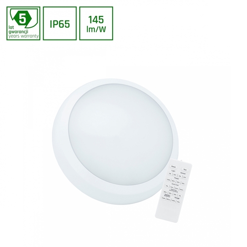 Sprawdź Nymphea City Pro 2 24/30 W Cct 230 V 120st Ip65 Ik08 Fi320x80mm Biały Okrągła Czujnik Z Pilotem 5 Lat