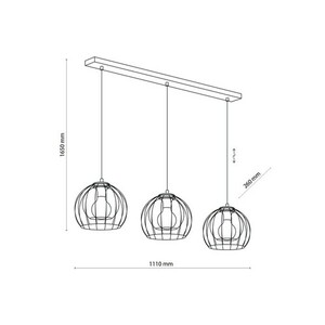 Universo Black Lampa Wisząca 3 Pł small 2