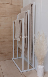 Stojak na ręczniki JAKPOL 3-ramienny biały loft stalowy 45x21x86 cm small 2