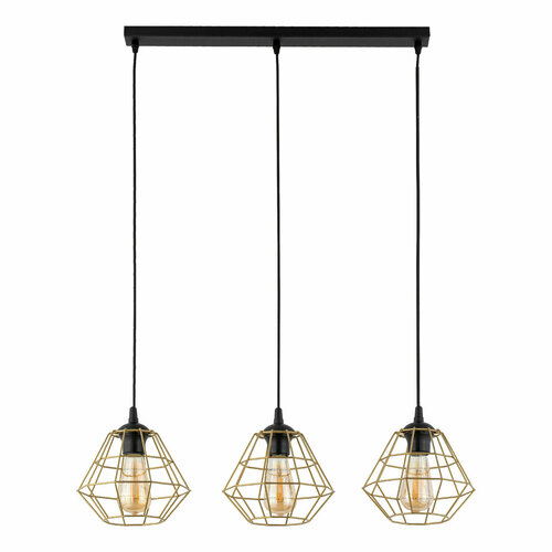 Sprawdź Diamond New Black/Gold Lampa Wisząca 3 Pl Listwa