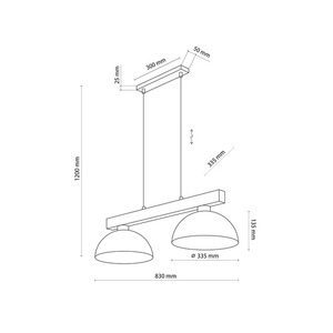 Oslo Black Lampa Wisząca 2 Pł small 7