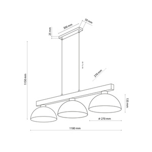 Oslo White Lampa Wisząca 3 Pł small 8