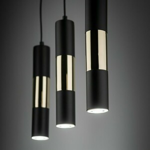 Vivien Black/Gold Lampa Wisząca 3 Pł Listwa small 2