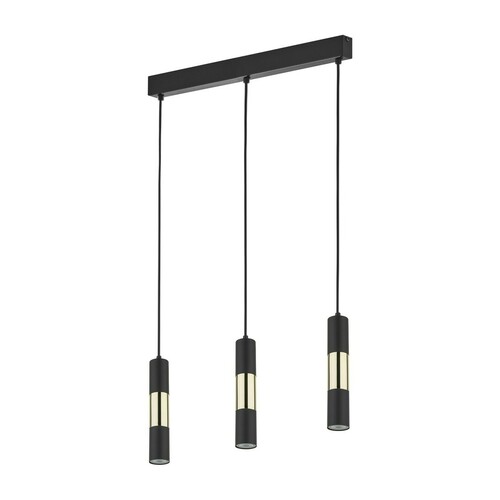 Sprawdź Vivien Black/Gold Lampa Wisząca 3 Pł Listwa