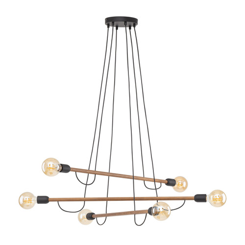 Sprawdź Helix Wood Orzech Lampa Wisząca 6 Pł