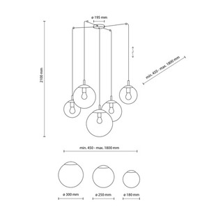 Esme Mix Lampa Wisząca 5 Pająk small 5