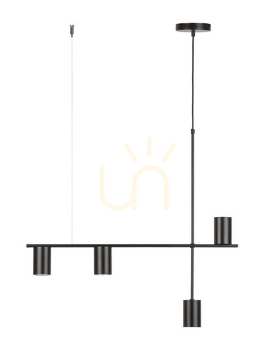 Sprawdź Lampa wisząca Sigma Vendo 4 czarna 4x GU10 70 cm LED 33689
