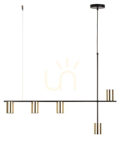 Sprawdź Lampa wisząca Sigma Vendo 5 czarna mosiądzowana 90 cm 5xGU10 SKU 33693