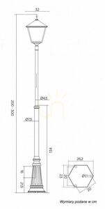 Latarnia ogrodowa SU-MA Retro Kwadratowa czarna regulowana 200-300 cm OGMWN 1 BD KW small 5
