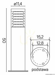 Słupek oświetleniowy SU-MA JOY chromowany 50 cm stal nierdzewna 91065L-500 small 3