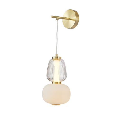 Sprawdź Lampa wisząca Italux Eris LED złota szkło 18W 3000K WL-98374-18W-GD