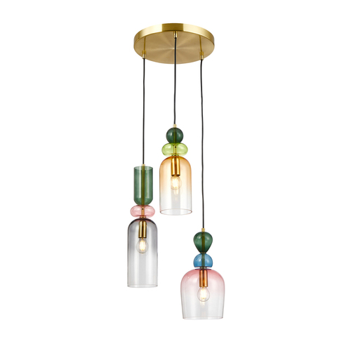 Sprawdź Lampa Wisząca Italux Manso 3xE14 Złota Szklana PND-37462-3A-MC-GD