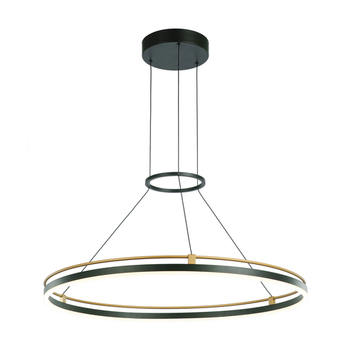 Sprawdź Lampa Wisząca Italux Merlot LED Czarna 28W 60 cm PND-54638R-28W-3K-BK-GD