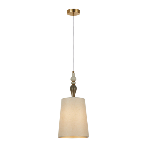 Sprawdź Lampa Wisząca Italux Moren Brązowa Tkanina E27 PND-84678D-AB