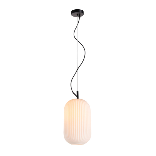 Sprawdź Lampa wisząca Italux Rues czarna opalowa szkło E27 PND-64536C-M-BL-OPA