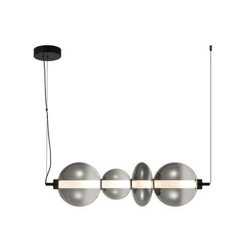 Sprawdź Lampa wisząca Italux Sonte LED czarna dymiona szklana PND-24352-36W-BK-SG