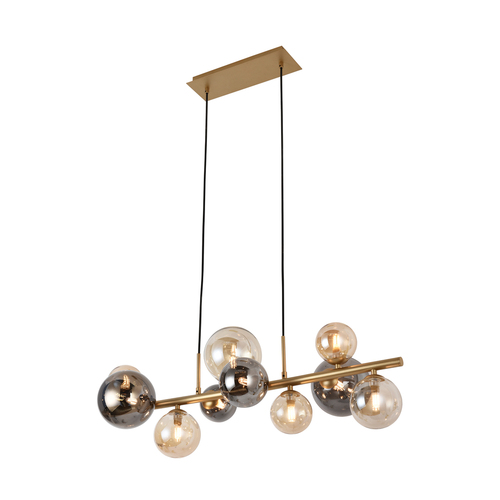 Sprawdź Lampa wisząca Zuma Line VILLA MD5918-10-EGN złota/szara/bursztynowa, 10 × G9