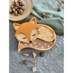 Lampa do pokoju dziecięcego Fox Wood - ręcznie robiona small 1