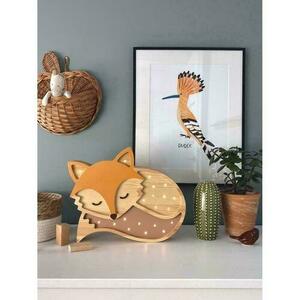 Lampa do pokoju dziecięcego Fox Wood - ręcznie robiona small 4