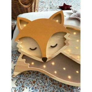 Lampa do pokoju dziecięcego Fox Wood - ręcznie robiona small 5