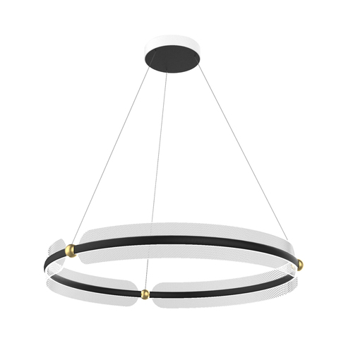 Sprawdź Lampa wisząca Italux Faris LED czarna 53W 65 cm PND-62738-53W-3K-BK-GD