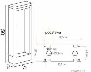 Słupek oświetleniowy LED SU-MA YB19503 ciemny popiel 50 cm IP54 small 5