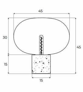 Lampa stołowa Max Light Moonstone T0058 bursztynowe szkło czarny marmur 45 cm small 1
