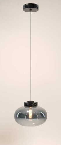 Sprawdź Lampa wisząca Max Light Moonstone P0515 szkło dymione czarny marmur 45 cm