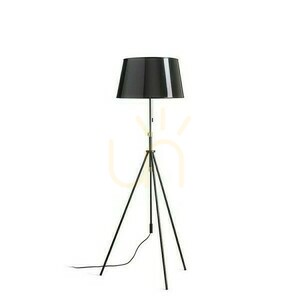 Lampa Stojąca Luton/Ridick Podłogowa Błyszcząca Czarna Folia Złota/Czarna/Metal 230 V Led E27 11 W small 1