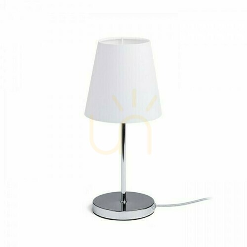 Sprawdź Lampa Stołowa Nyc/Conny 15/15 Polycotton Biała/Nikiel 230 V Led E27 7 W