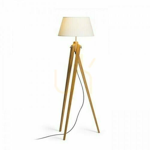Sprawdź Lampa Stojąca Ambitus 46 Podłogowa Kremowo Biała Bambus 230 V Led E27 11 W