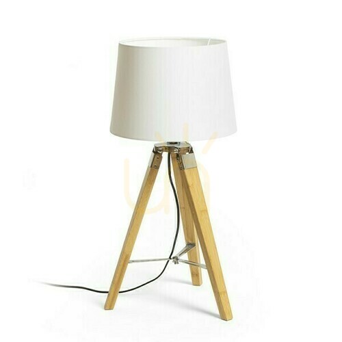 Sprawdź Lampa Stołowa Alvis/Ambitus 30 Polycotton Biała/Bambus 230 V Led E27 11 W