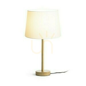 Lampa stołowa RENDL MAUI/AMBITUS 30, Ø 30 x 52 cm, abażur polycotton biały, podstawa drewniana, E27 max 15 W small 2