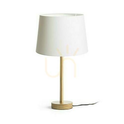 Sprawdź Lampa Stołowa Maui/Ambitus 30 Polycotton Biała/Drewno 230 V Led E27 11 W