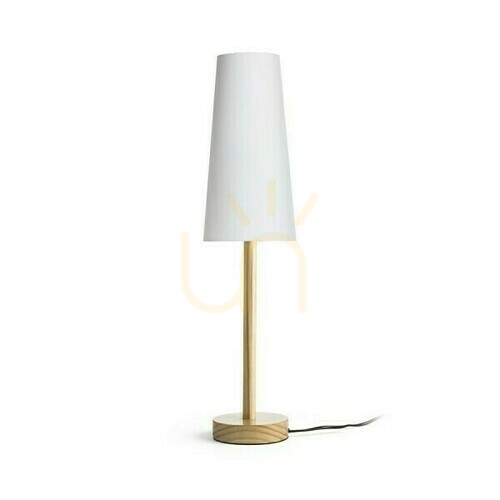 Sprawdź Lampa Stołowa Maui/Conny 15/30 Polycotton Biała/Drewno 230 V Led E27 11 W