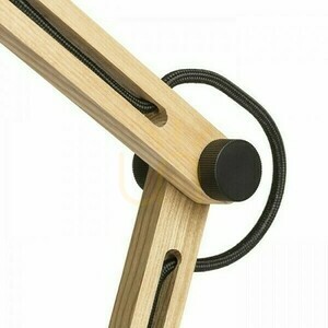 Lampa Stołowa Nizza Polycotton Czarna/Drewno 230 V Led E14 7 W small 3