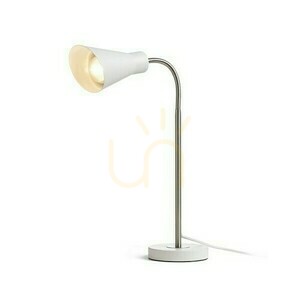 Lampa Stołowa Anika Biała Matowa Nikiel Mat 230 V E27 40 W small 1