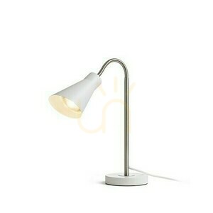 Lampa Stołowa Anika Biała Matowa Nikiel Mat 230 V E27 40 W small 0