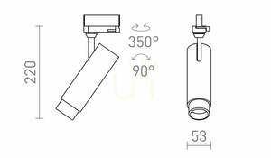 Reflektor szynowy Rendl FOCUS 12 DIMM R13883 czarny LED 12 W, 3-fazowy, zoom 10–60° small 6