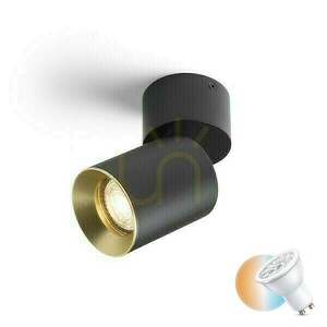 Lampa Natynkowa Dario Sufitowa Czarna Mosiądz Szczotkowana 230 V Gu10 9 W small 0