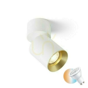 Lampa Natynkowa Dario Sufitowa Biała Mosiądz Szczotkowana 230 V Gu10 9 W small 0