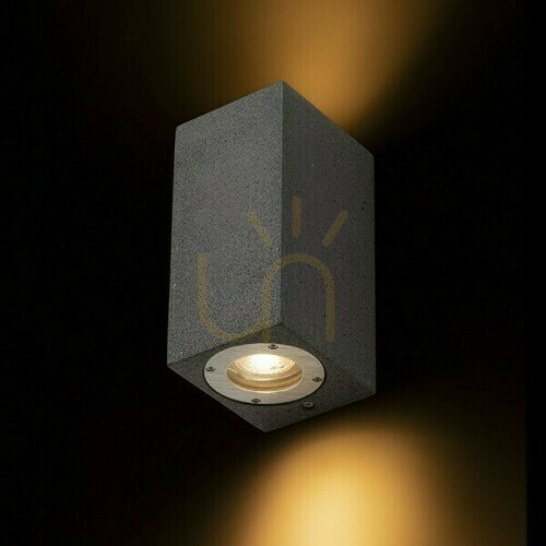 Sprawdź Kinkiet Zewnętrzny Kane Ii ścienna Beton/Decor Ciemny Granit 230 V Led Gu10 2x5 W Ip65