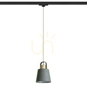 Lampa Wisząca Choupette Do Szyny 3 Faz. Szaroczarna Textil/Drewno 230 V E27 15 W small 1