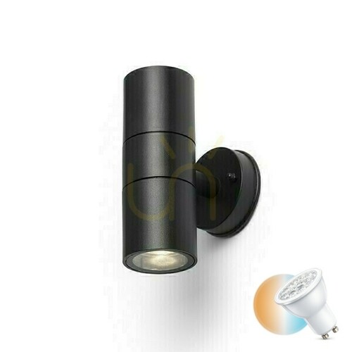 Sprawdź Kinkiet Zewnętrzny Sorano Ii ścienna Czarna Plastik 230 V Led Gu10 2x8 W Ip44